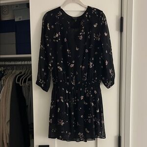 Club Monaco Floral Black Dress